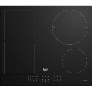 Placa de inducción Beko HII 64200 FMT, 4 zonas IndyFlex inducción, 7200W, zona grande 21 cm, cristal negro