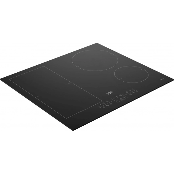 Placa de inducción Beko HII 64200 FMT, 4 zonas IndyFlex inducción, 7200W, zona grande 21 cm, cristal negro - imagen 2