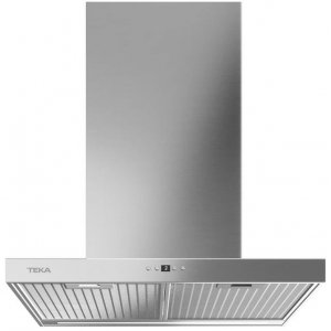 Campana decorativa de pared Teka DSH 686, horizontal, 60 cm, 735 m3/h, clase A, 3 velocidades + intensiva, 68dB, motor doble turbina, ref. 112970004, acero inox
