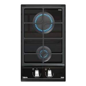Placa de gas butano y natural modular Teka GZC 32300 XB, 2 zonas, Cristal Gas, 3800W, ExactFlame, ref. 112570196, cristal negro