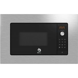 Microondas integrable Balay 3CG6142X3, 20 litros, 800W, Grill, 8 programas, 5 niveles, negro y marco inox