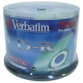 Discos Verbatim CD-R 700MB/80min tubo 50 unidades