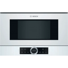 Microondas integrable Bosch BFL634GW1, 21 litros, 900W, apertura lateral izquierda, blanco