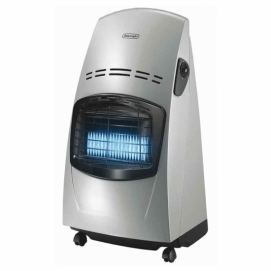 Estufa de gas Delonghi VBF 4200, 4200W, variable, llama azul, encendido manual, negro y plata