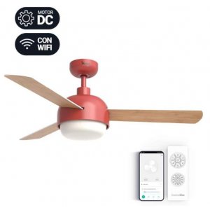 Ventilador de techo Universal Blue VENTO 6048R, motor DC 35W, 122 cm, 3 aspas, app WiFi, luz LED, rojo