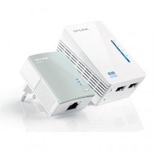 Red TP-LINK WPA4220KIT Powerline Extensor AV500 N300