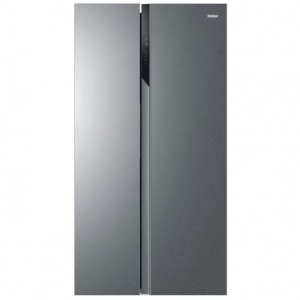 Frigorífico americano Side by Side SBS 90 Series 3 Haier HSR3918ENPG, 177.5 x 90.8 x 65.9 cm, No Frost, clase E, 317 kWh año, 38dB, 528 litros, MultiFlow, display, luz LED, inox