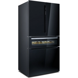 Frigorífico americano Siemens KF96RSBEA, iQ700, 183 x 90.5 x 73.6 cm, French Door, No Frost, clase E, 320 kWh/año, 39dB, 572 litros, cristal negro
