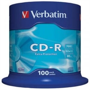 Discos VERBATIM CD-R 700MB/80min tubo 100 unidades