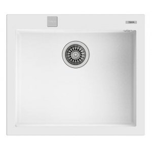 Fregadero encastrado Teka ForSquare 50.40 TG, Tegranite+, cubeta de 50 cm, ref. 115230009, blanco