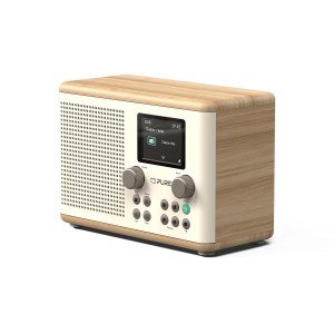 Radio digital Pure Classic H4 DAB Bluetooth temporizador blanco roble