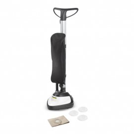 Enceradora de suelos Karcher FP 303 con porta accesorios blanco y negro