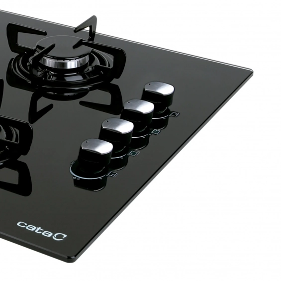 Placa de gas natural Cata CI 631 A, 4 zonas, Cristal Gas, 8000W, mandos laterales, ref. 08041412, cristal negro - imagen 3