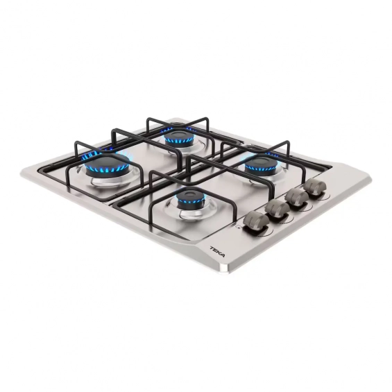 Placa de gas natural Teka E/60.3 40, 4 zonas, 7500W, parrillas esmaltadas, mandos laterales, ref. 112620018, acero inox - imagen 3