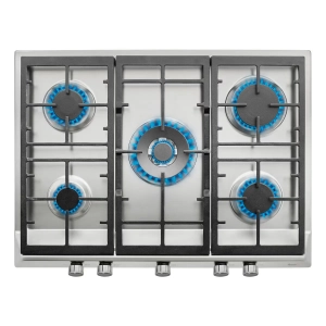 Placa de gas butano y natural Teka EX 70.1 5G AI AL DR CI, 5 zonas, 11300W, mandos frontales, ref. 112610043, inox