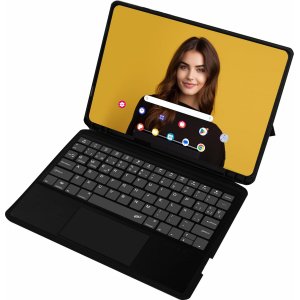 Funda y teclado Bluetooth Silver HT magnética, Galaxy Tab A9+ con teclado español, 11
