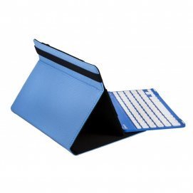 Funda y teclado universal Silver HT Bluetooth, para tablets de 9 pulgadas a 11 pulgadas, azul