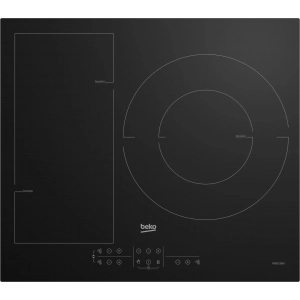 Placa de inducción Beko HII63201FMT, 3 zonas, zona gigante 32 cm, Flexy inducción, 7200W, cristal negro