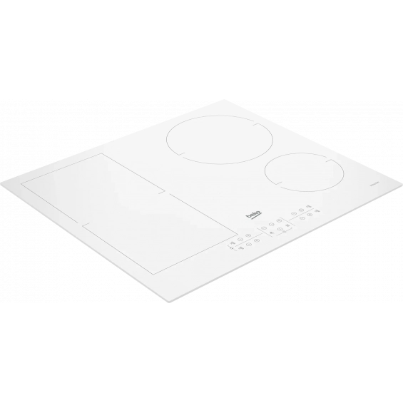 Placa de inducción Beko HII64200FMTW, 4 zonas, FIndyFlex, 7200W, mandos frontales, cristal blanco - imagen 2
