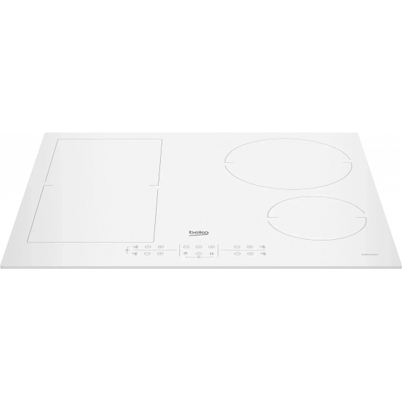 Placa de inducción Beko HII64200FMTW, 4 zonas, FIndyFlex, 7200W, mandos frontales, cristal blanco - imagen 3