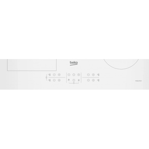 Placa de inducción Beko HII64200FMTW, 4 zonas, FIndyFlex, 7200W, mandos frontales, cristal blanco - imagen 6