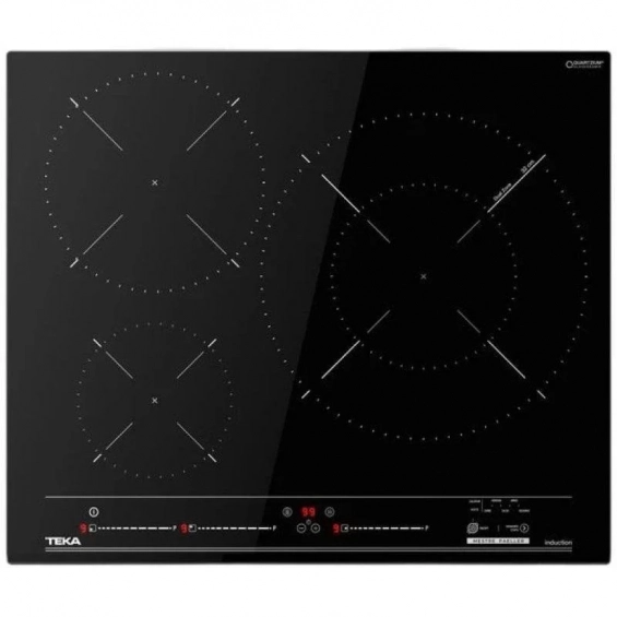 Placa de inducción Teka MestrePaeller IZC 63320 MPS BK, 3 zonas, zona grande 32 cm, función paella, ref. 112510043, cristal negro