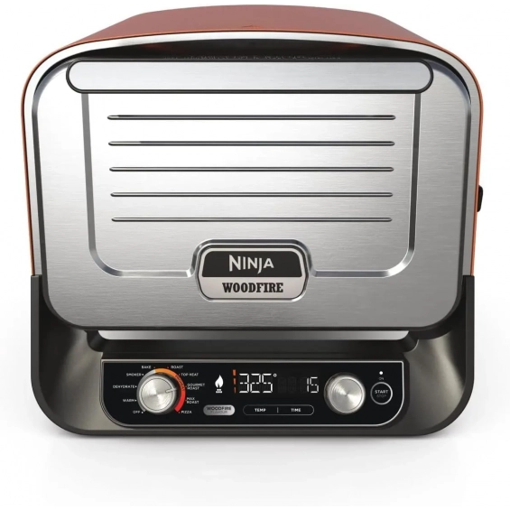 Horno exterior de sobremesa Ninja OO101EU, para pizza, con ahumador WoodFire, 8 funciones, terracota y acero - imagen 2