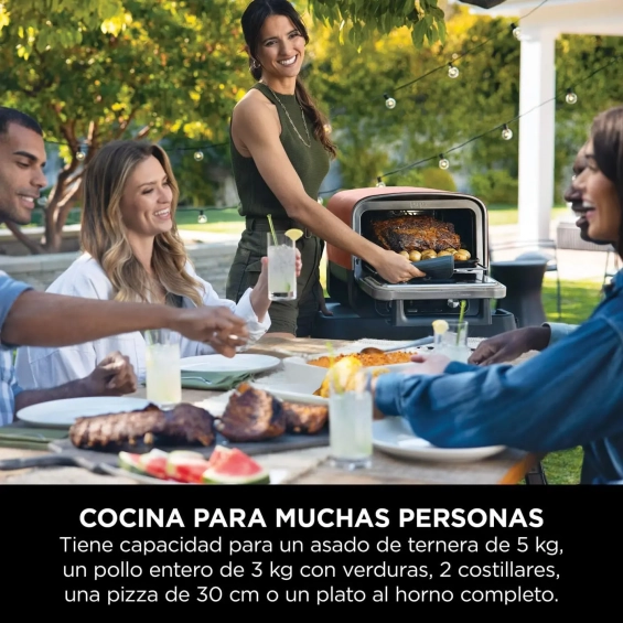 Horno exterior de sobremesa Ninja OO101EU, para pizza, con ahumador WoodFire, 8 funciones, terracota y acero - imagen 8