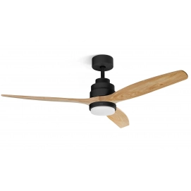 Ventilador de techo Ufesa Nepal, 132 cm, 40W, motor DC, 3 aspas, 6 velocidades, luz LED, negro, haya