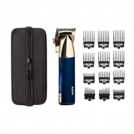 Cortapelo Babyliss E992E, cuchillas acero japonés, autonomía 3 horas, 10 peines guía, azul y dorado
