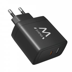 Cargador Rápido Ewent EW1330, USB-A y USB-C, GanFast, 65W para Smartphone, tabletas y portátiles