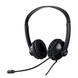 Auriculares Nilox  NXAU0000001, estéreo con micrófono, diadema ajustable y conexión USB, negro