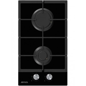 Placa de gas natural y butano modular Artica ACG60201, 2 zonas, Cristal Gas, 4000W, cristal negro