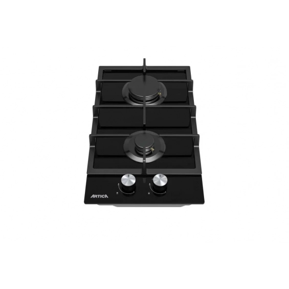 Placa de gas natural y butano modular Artica ACG60201, 2 zonas, Cristal Gas, 4000W, cristal negro - imagen 2