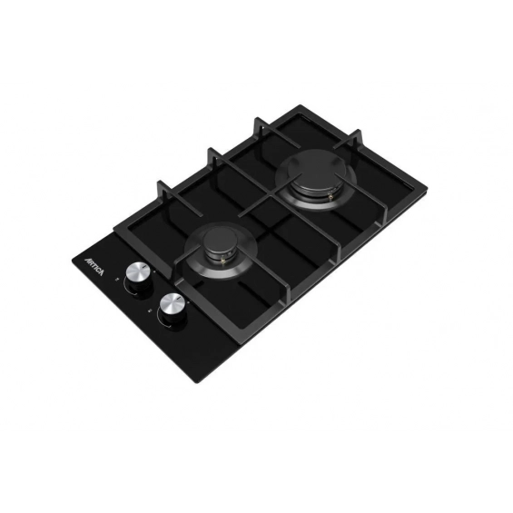 Placa de gas natural y butano modular Artica ACG60201, 2 zonas, Cristal Gas, 4000W, cristal negro - imagen 3