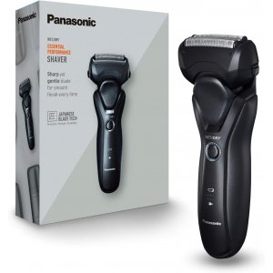 Afeitadora Panasonic ES-RT37-K503, 3 hojas acero inoxidable, Wet&Dry, Series 500, recargable, lavable, LED, negro