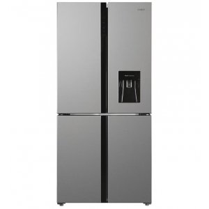 Frigorífico americano Candy CQS5T918EWX1, 4 puertas, 183 x 91.1 x 70.6 cm, No Frost, clase E, 321 kWh año, 37dB, con dispensador, inox