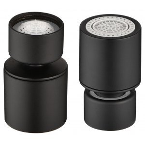 Aireador rótula para grifos Imex RR0031/NG M22X, 2 funciones, negro mate