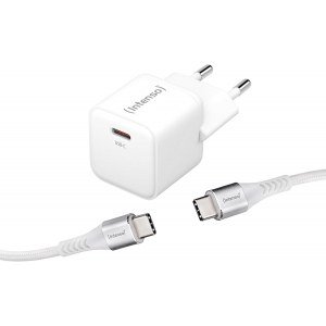 Cargador USB interior Intenso W30C C315C 7803042, corriente de salida máx. 3 A, 1 x USB-C, GaN, entrega de energía USB (USB-PD)