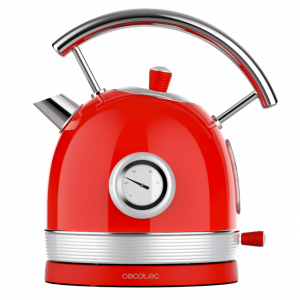 Hervidor eléctrico Cecotec Thermosense 420 Vintage Light Red, 1.8 litros, 2200W, ref. 01981, rojo
