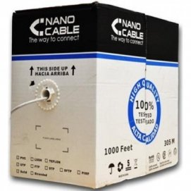Cable PC Nanocable red RJ45 CAT5 RIGID 305M