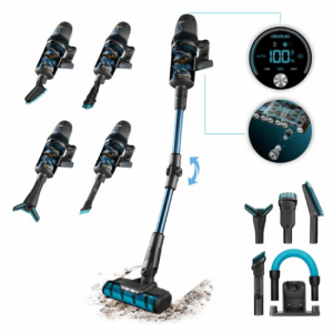 Aspitador escoba Cecotec ROCKSTAR 1150, Odyssey Ergoflex, 300AW, 90 min autonomía, tubo flexible, negro