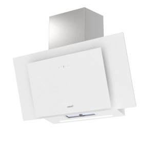 Campana decorativa de pared inclinada Cata THALASSA PRO 90 GWH, vertical, perimetral, 90 cm, 842 m3/h, clase A+++, 6 velocidades, 69dB, Touch Control, ref. 02139007, cristal blanco