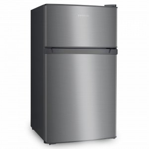 Frigorífico 2 puertas Table Top Infiniton FG-85D8XEG, 85 x 48 x 52 cm, DeFrost, clase E, 166 kWh año,  40dB, frigo bajo encimera, reversible, acero inox antihuellas