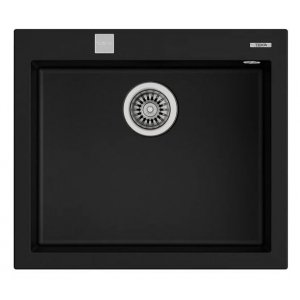 Fregadero encastrado Teka ForSquare 50.40 TG, Tegranite+, cubeta de 50 cm, ref. 115230005, negro