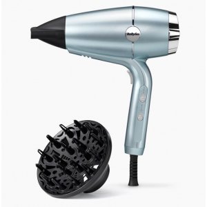 Secador de pelo Babyliss D773DE, Hydro Fusion Avanced Plasma, iónico dual, motor profesional, 2100W, 3 potencias, 2 velocidades