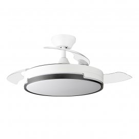 Ventilador de techo Orbegozo CP 134105, 3 aspas retráctiles, 6 velocidades, 35W, 105 cm, motor DC, con mando, blanco