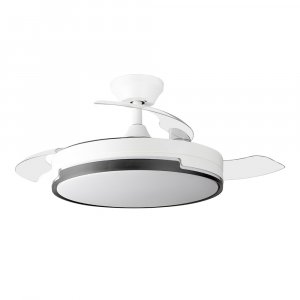 Ventilador de techo Orbegozo CP 134105, 3 aspas retráctiles, 6 velocidades, 35W, 105 cm, motor DC, con mando, blanco