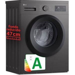 Lavadora LG F4A10S8NDK, 8kg, 1400rpm, clase A, 47 kWh año, 74dB, 8 programas, silver grafito