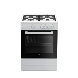 Conjunto de cocina gas natural Beko FBG62000L, 4 zonas, 85 x 60 x 60 cm, 64 litros, Grill a gas, tapa cristal, inox